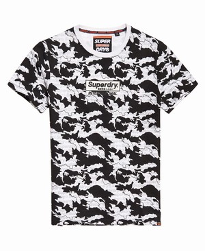 Superdry International Monochrome Férfi Pólók Fehér/Fekete | PNUMR0736